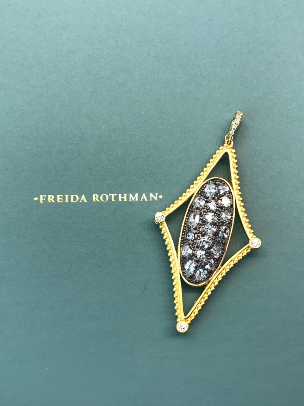 Freida Rothman necklace enhancer pendant, mixed metal - NWOT (pendant only)